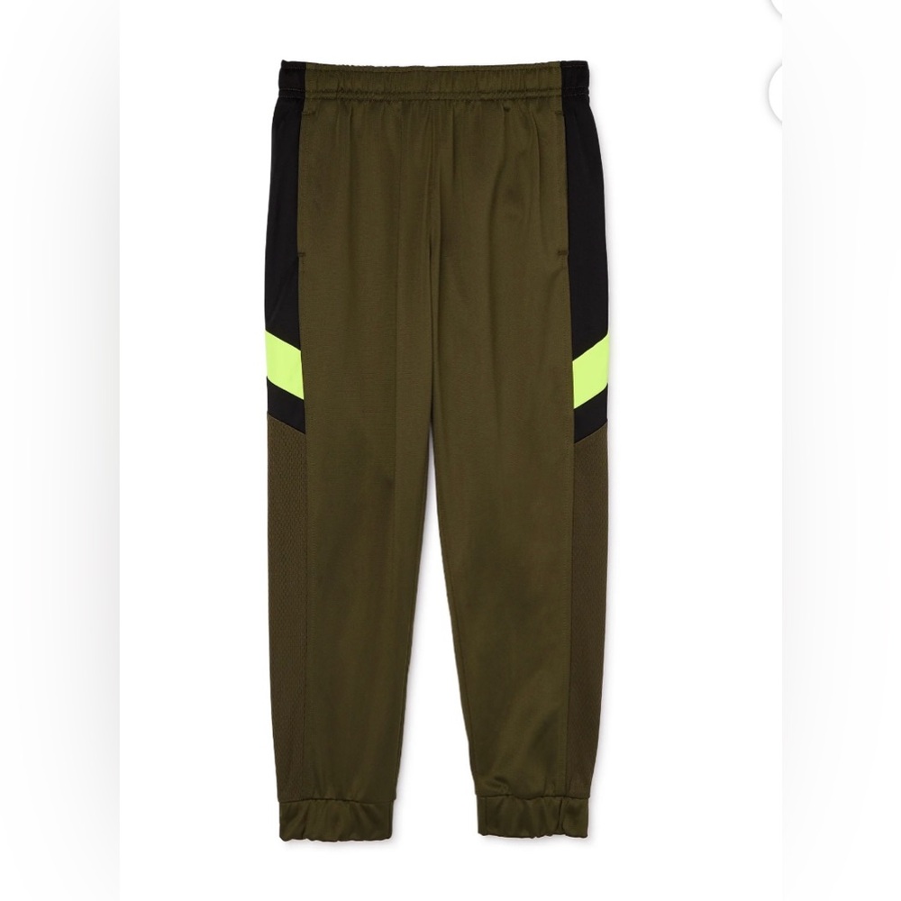 Athletic Works Boys’ Tricot Olive and Black Joggers! NWT! Size Small!
